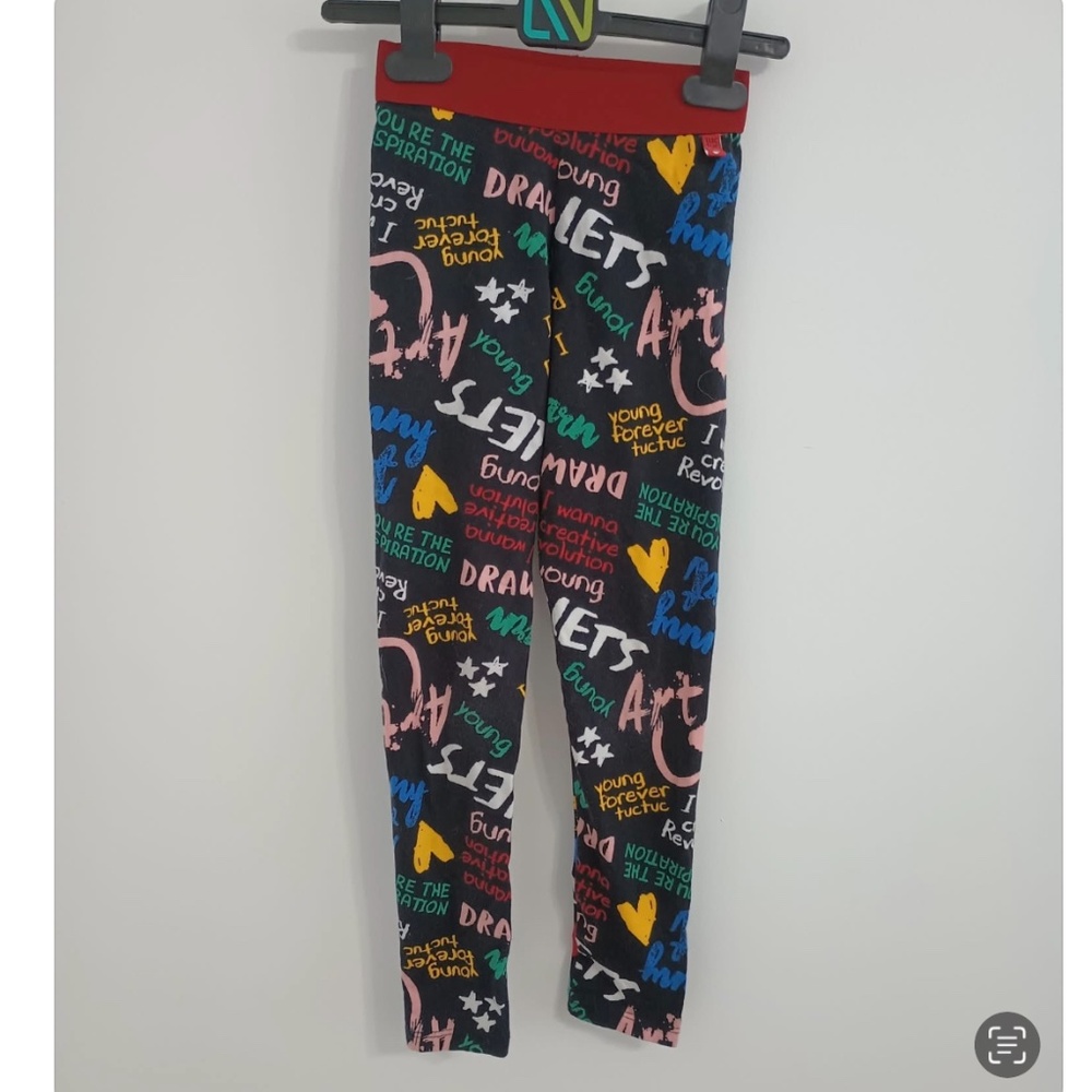 Colorful Graphic Printed Leggings, size 6